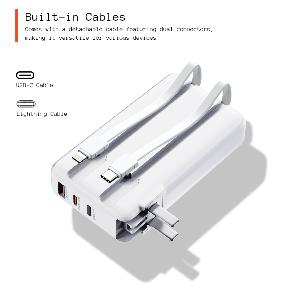 Built-in cable power bank